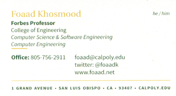 Foaad's business card